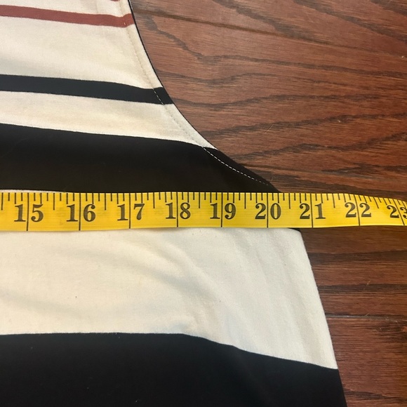 Loft Striped Sleeveless Dress - Black, White, Brown - Picture 8 of 8